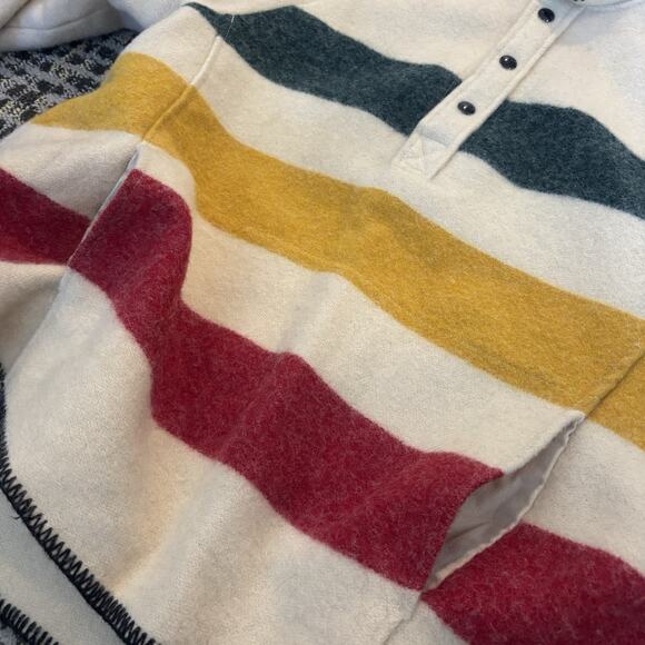 Vintage Woolrich Hudson Bay Stripe Sweater Jacket Mens Large Pullover 80s Wool - Picture 2 of 10